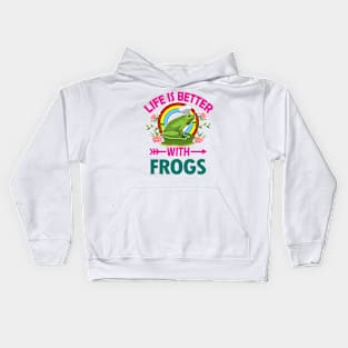 LIFE IS BETTER WITH FROGS Kids Hoodie